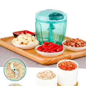 0065B Manual Stainless Steel Compact Extra Sharp Hand Held Vegetable Chopper / Slicer with 5 Blades (750 ml)