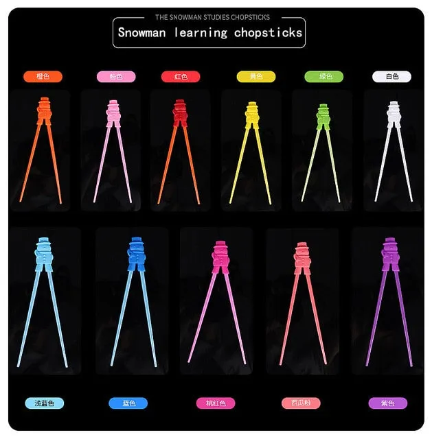 1 Pair Chopsticks for Sushi Baby Kids Cartoon Food Sticks Easy Use Fun Learning Training Helper Dishes Dinner Game Kitchen tools