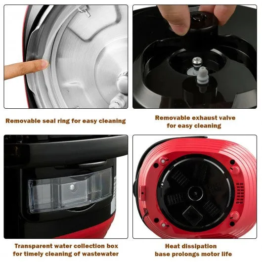 12-in-1 Multi-use Programmable Electric Pressure Cooker Non-stick Pot-Red