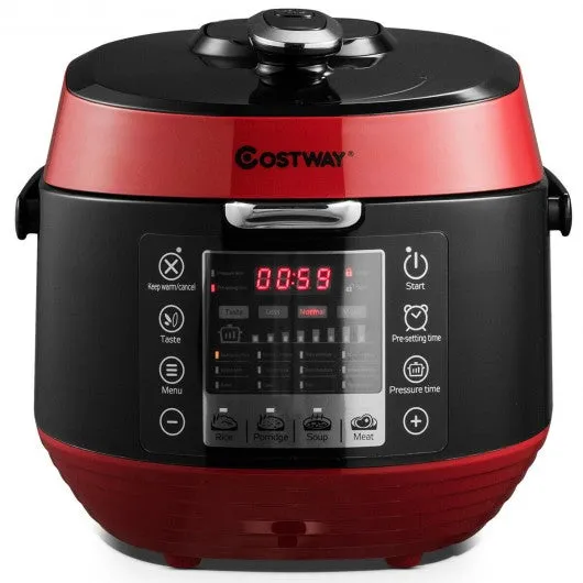 12-in-1 Multi-use Programmable Electric Pressure Cooker Non-stick Pot-Red