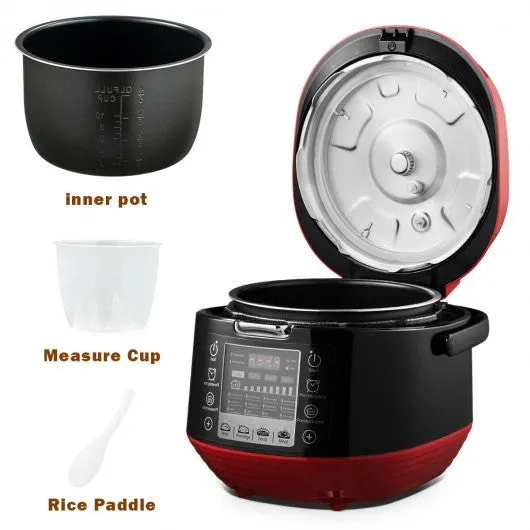 12-in-1 Multi-use Programmable Electric Pressure Cooker Non-stick Pot-Red