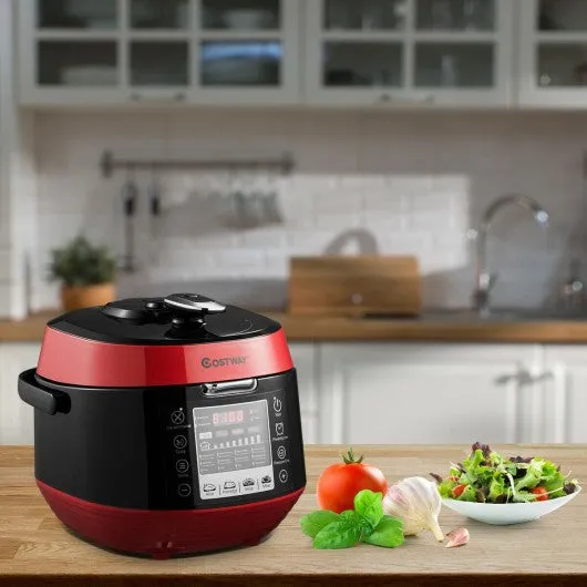 12-in-1 Multi-use Programmable Electric Pressure Cooker Non-stick Pot-Red