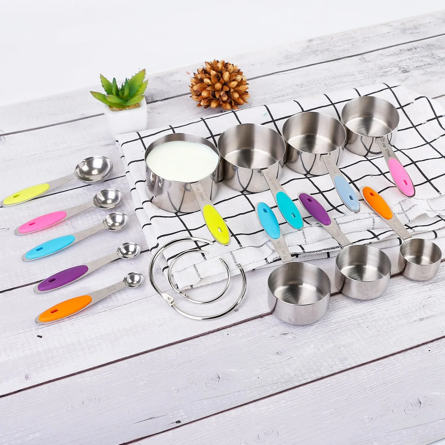12-Piece: Stainless Steel Measuring Cups Spoons Set