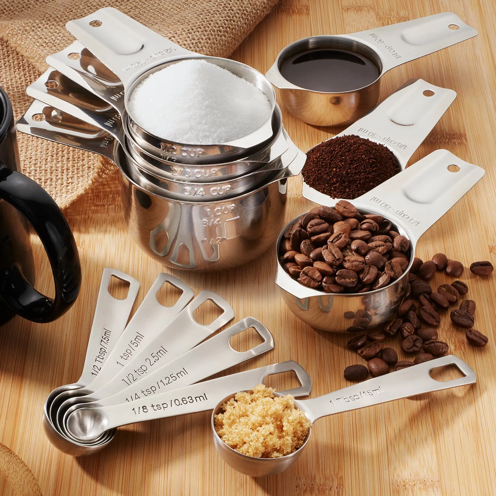 13-Pack, Stainless Steel Measuring Spoon & Cup Set by Last Confection