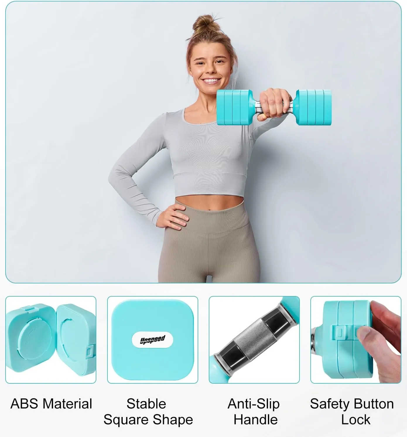 15LB 20LB 50LB Adjustable Dumbbell Set, 4 in 1 Free Weights Dumbbells Set for Women Men Hand Weights Sets Adjust Dumbbell Weight Sets for Home Gym Exercise Workout Strength Training Equipments