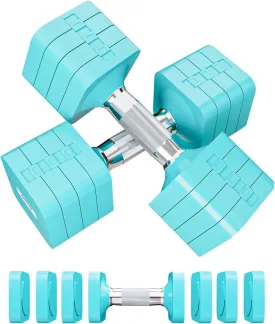 15LB 20LB 50LB Adjustable Dumbbell Set, 4 in 1 Free Weights Dumbbells Set for Women Men Hand Weights Sets Adjust Dumbbell Weight Sets for Home Gym Exercise Workout Strength Training Equipments