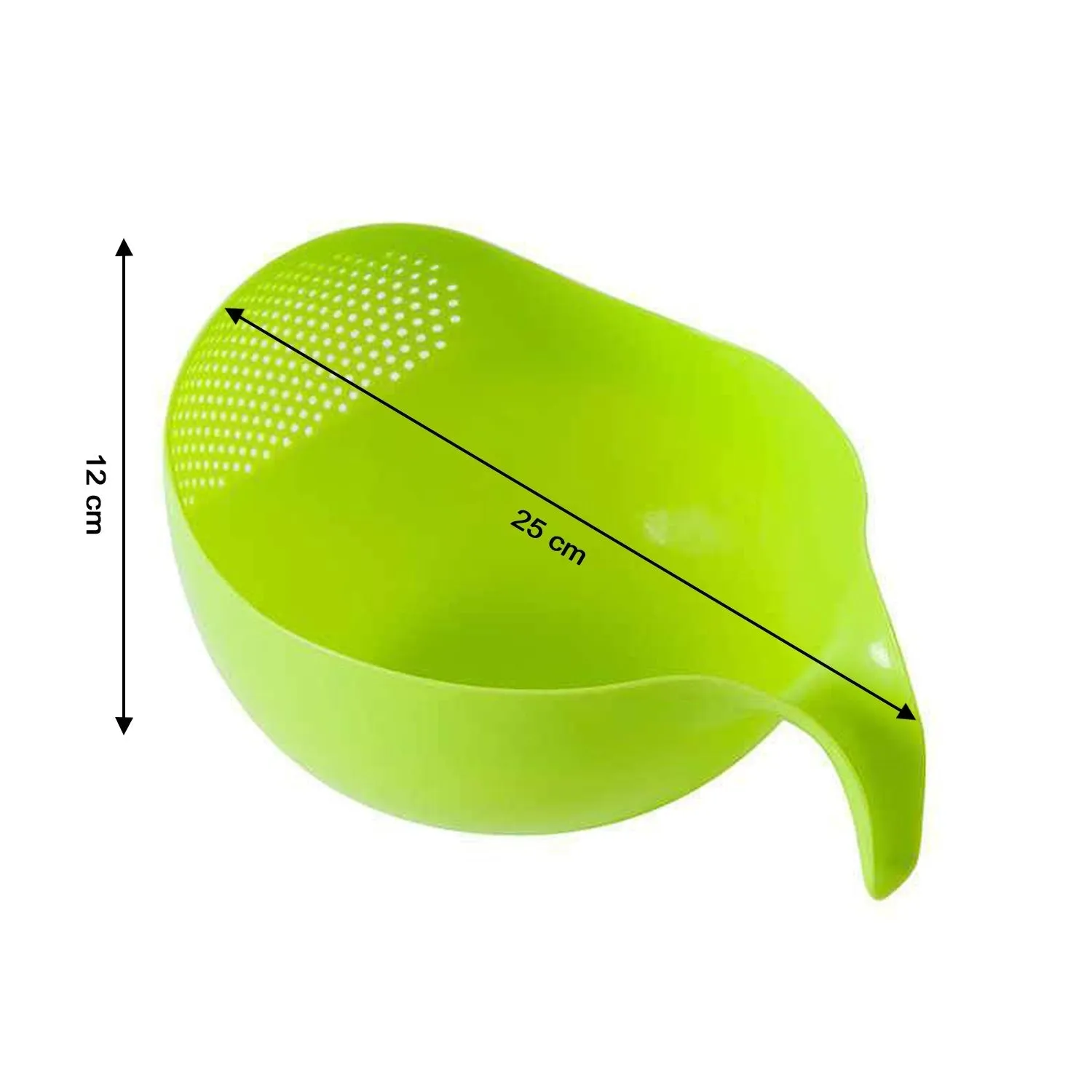 2068 Plastic Rice Bowl / Food Strainer Thick Drain Basket with Handle for Rice, Vegetable & Fruit (set of 3pcs)