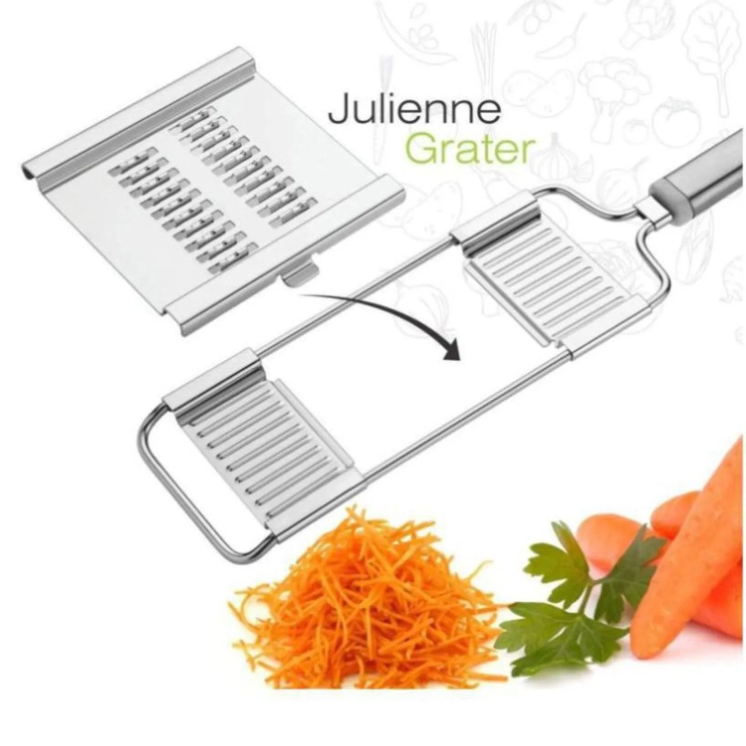 2598 Multipurpose 3 in1 Stainless Steel Grater and Slicer