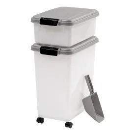 3-Piece WeatherPro® Airtight Pet Food Container Combo, Gray/Pearl