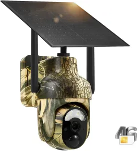 4G LTE Cellular Trail Cameras 2K 360 View Live Feed Game Camera Built-in SIM Card with Motion Activated Color Night Vision Remote Phone Access Solar Powered Trail Camera