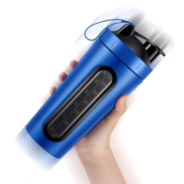 700m/28OZ Stainless Steel Shaker Bottle with Whisk Ball