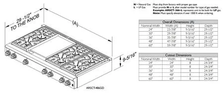 American Range ARSCT486GRN Slide In Cooktops-Natural Gas
