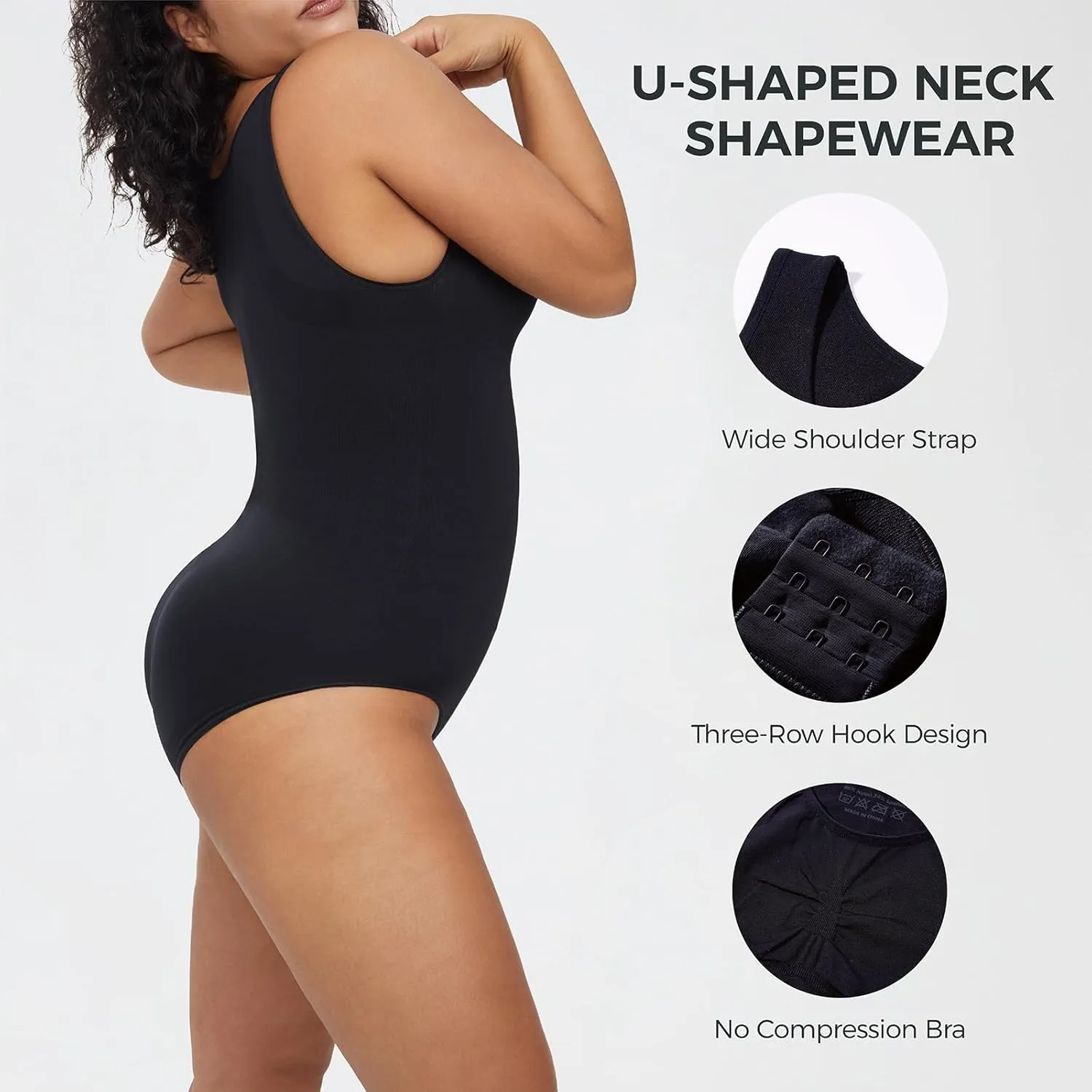 AMRIY Shapewear Bodysuit for Women Tummy Control Body Shaper Waist Trainer Butt Lifter Bodysuit