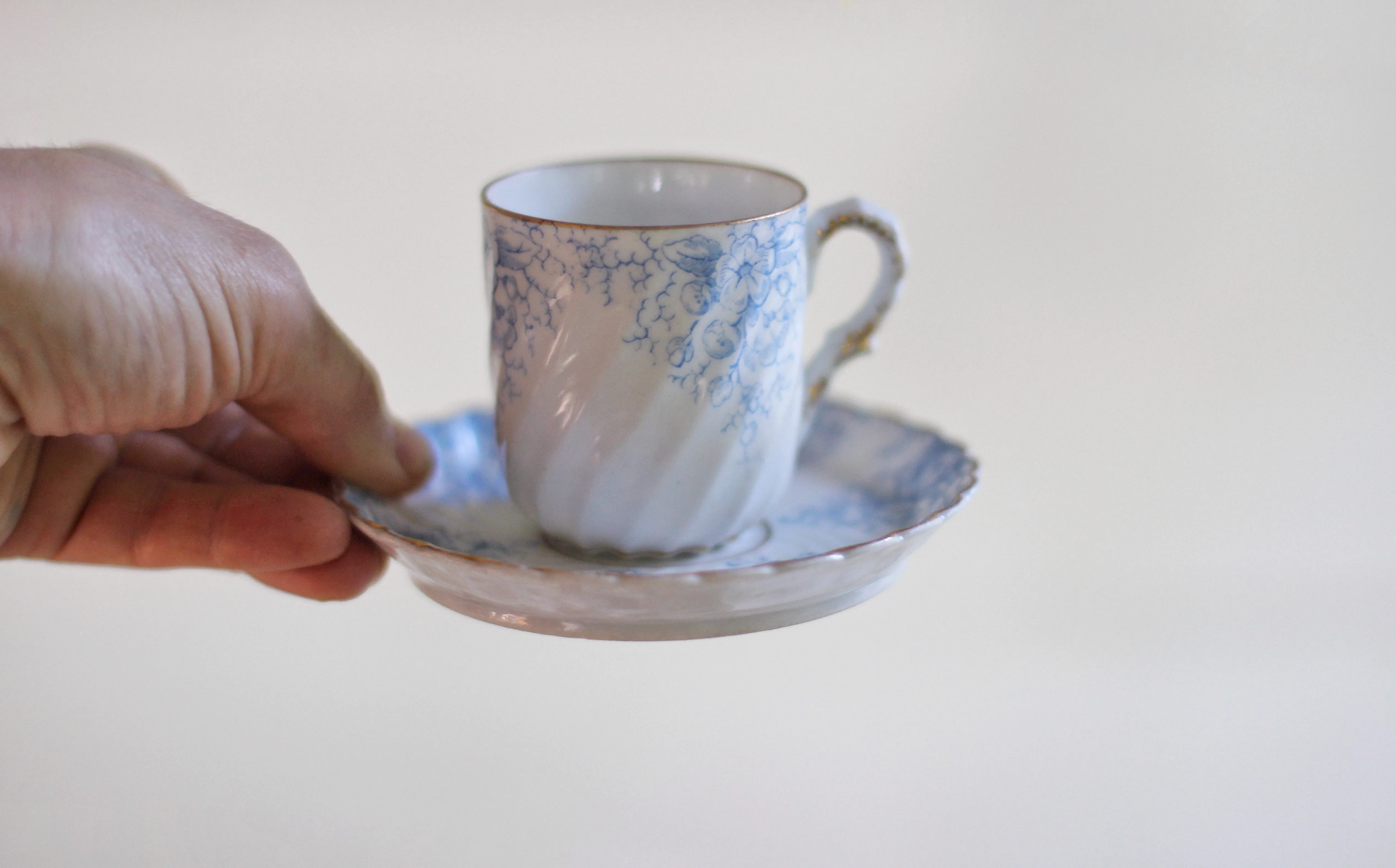 Antique Blue Floral Tea Cup