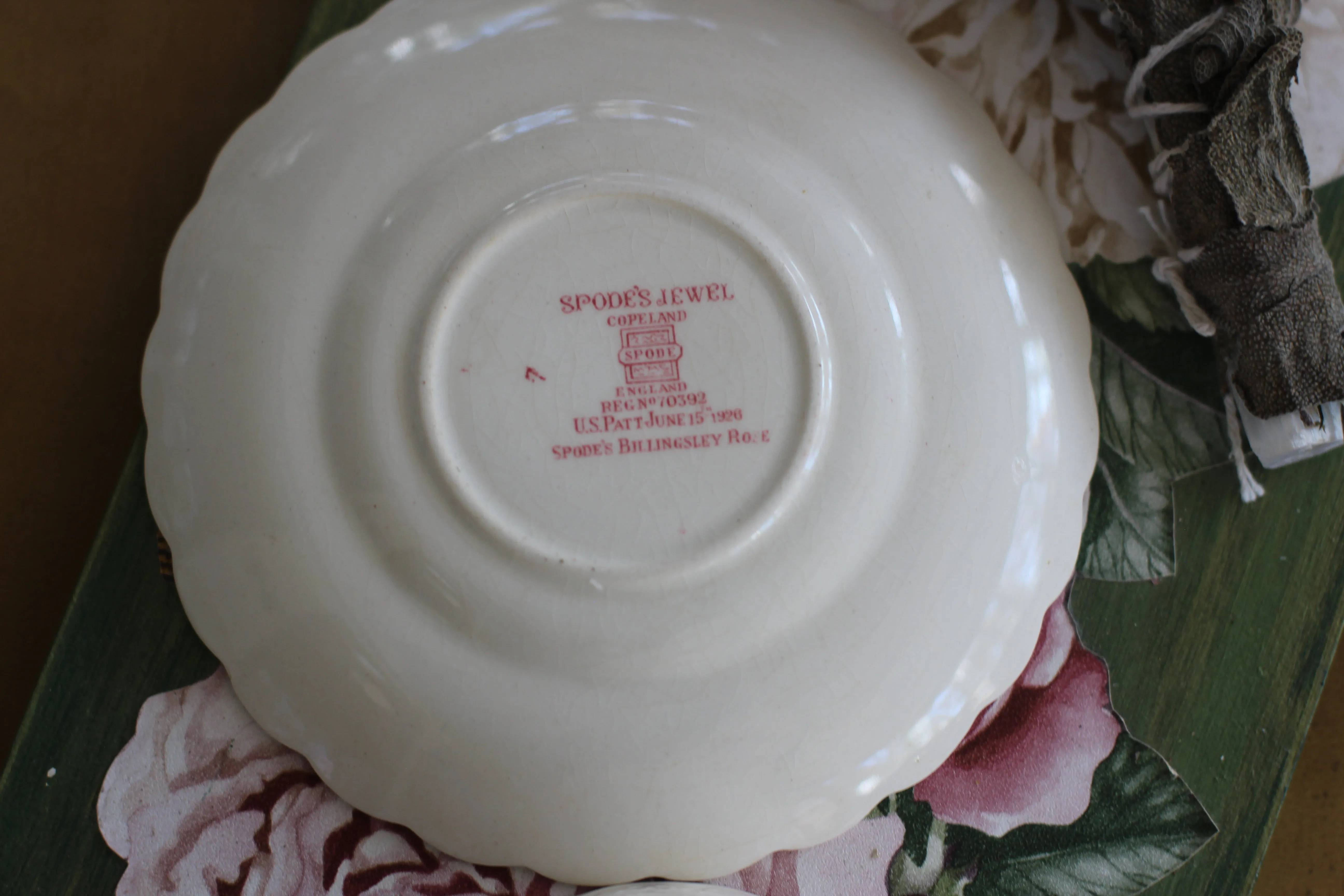 Antique Floral Spode Jewel Copeland Cup & Saucer