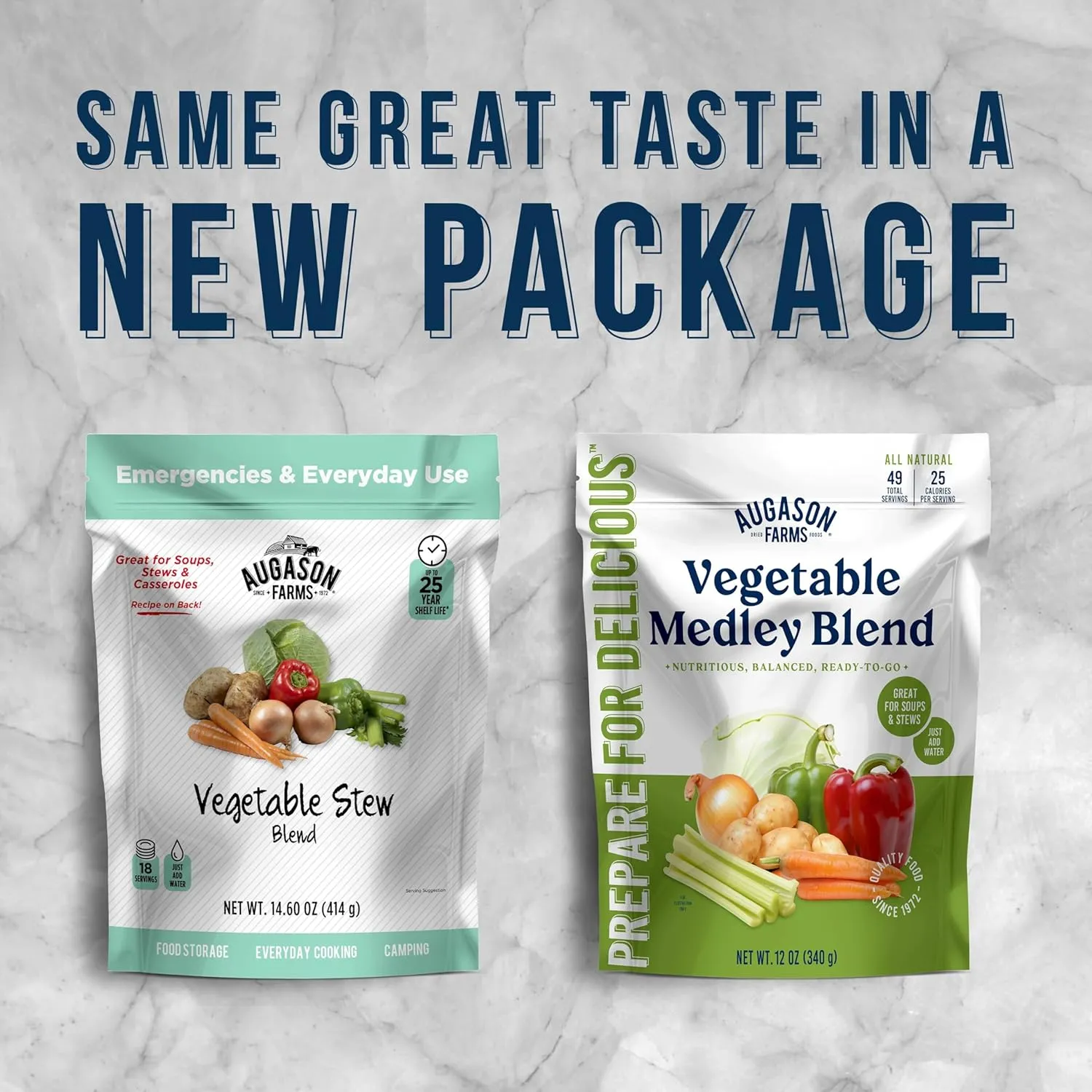 Augason Farms Vegetable Medley Blend Resealable Pouch, Emergency Food Supply, Everyday Meals, 49 Servings