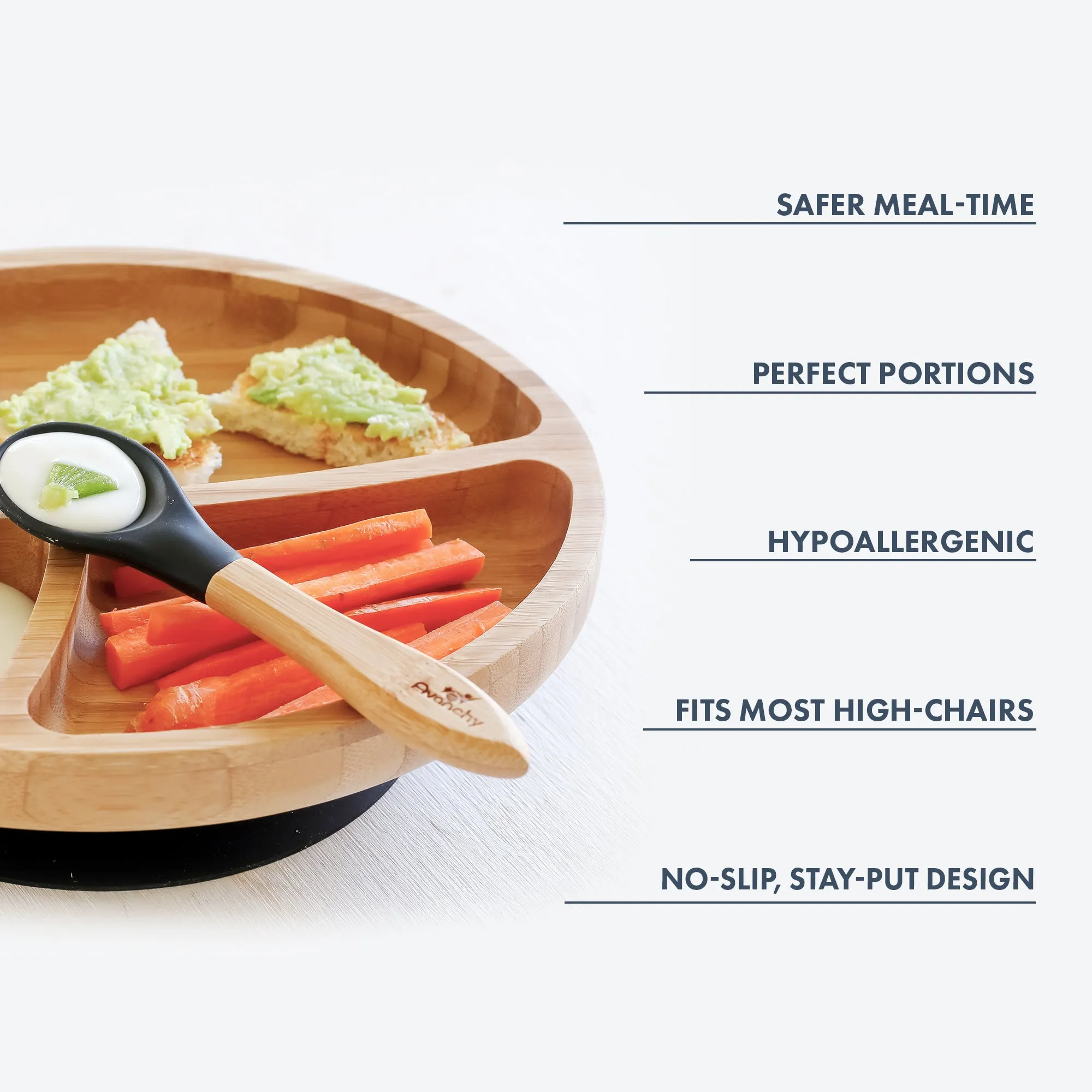 Avanchy Bamboo Toddler Plate & Spoon - Magenta