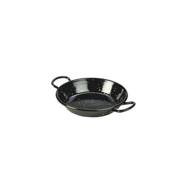 Black Enamel Miniature Paella Pan 12cm (Pack of 10)