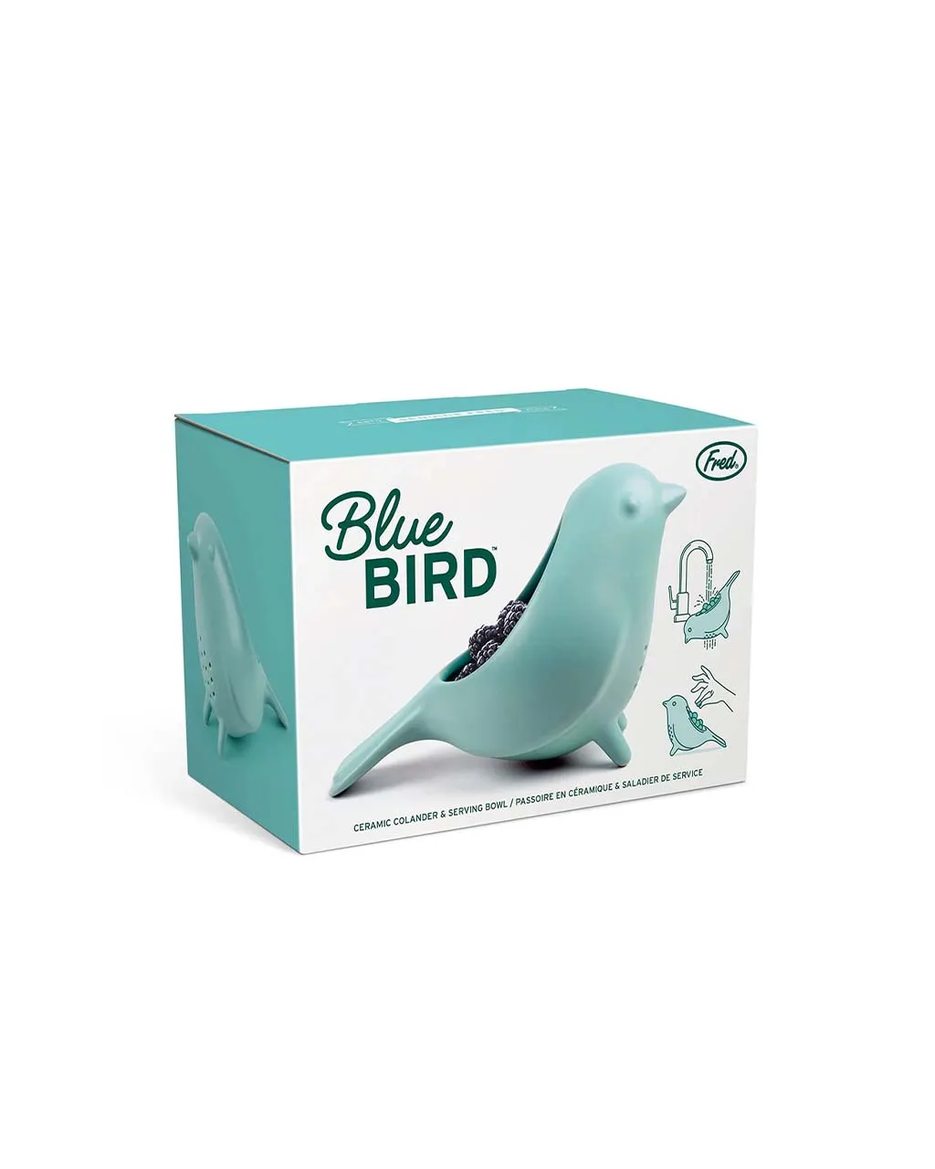 Blue Bird Ceramic Berry Colander