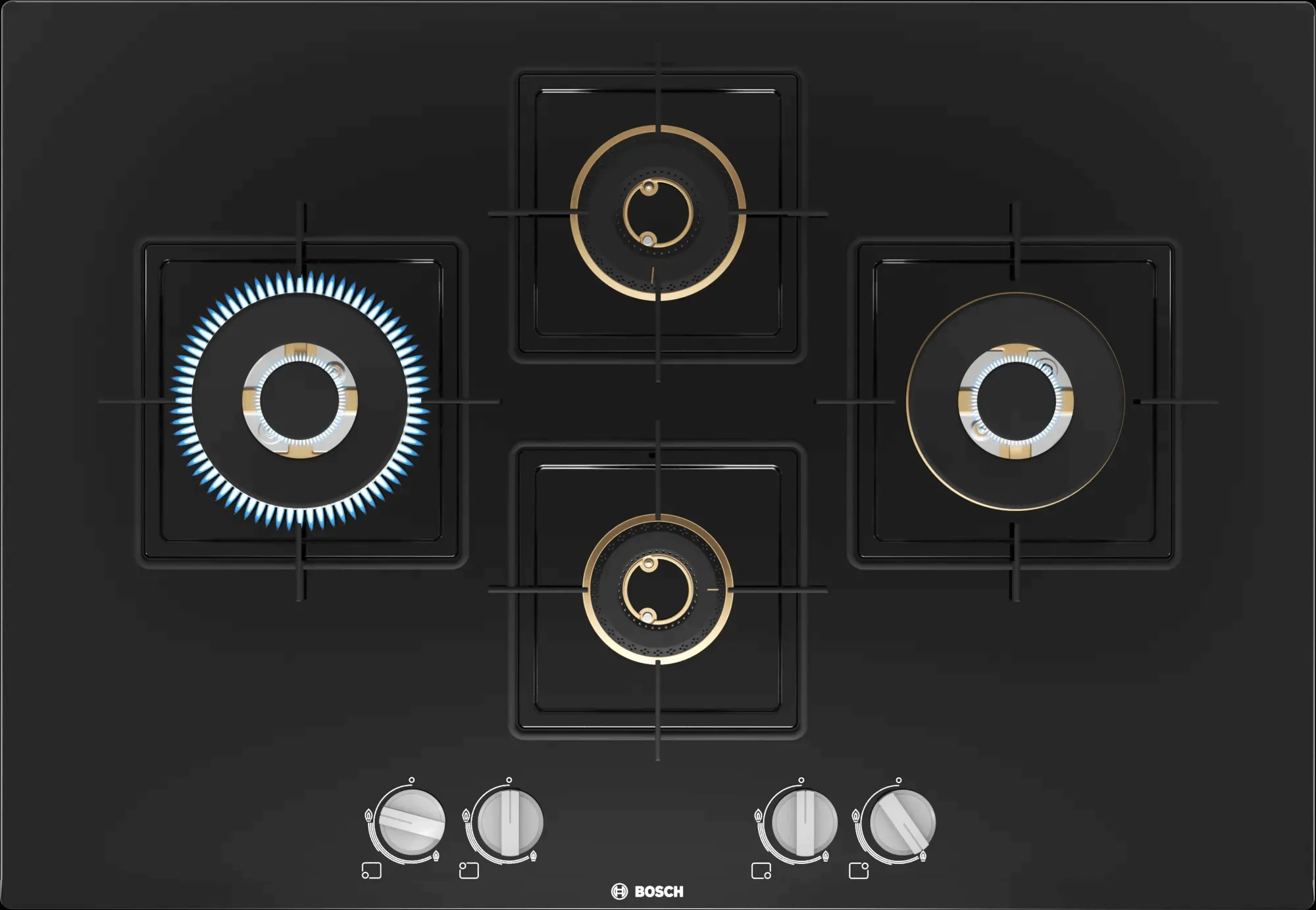 Bosch PNI7B6F10I Series 6 Gas hob 75 cm Tempered glass, Black