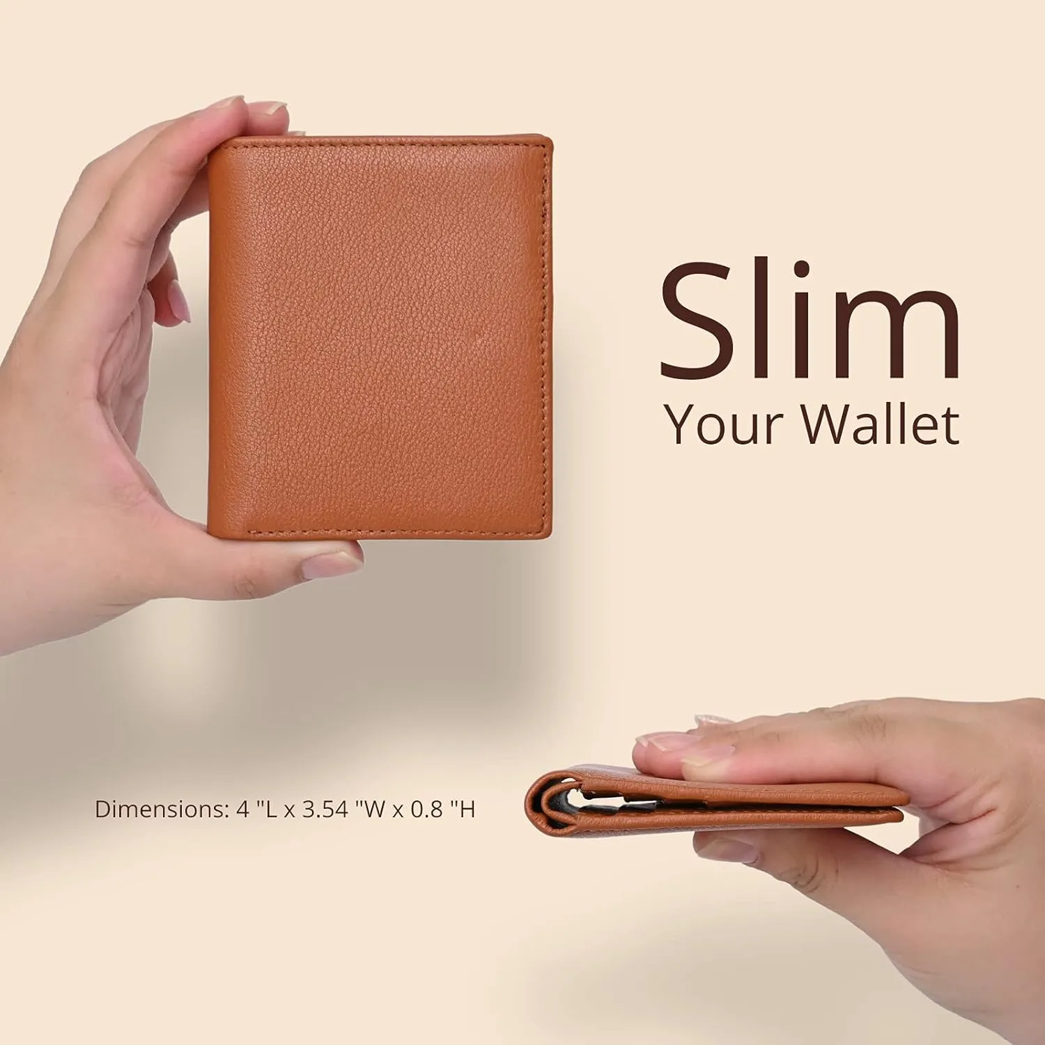 Bveyzi Ultra Slim Small RFID Wallet for Women, Leather Tiny Thin Bifold Pocket Ladies Wallet