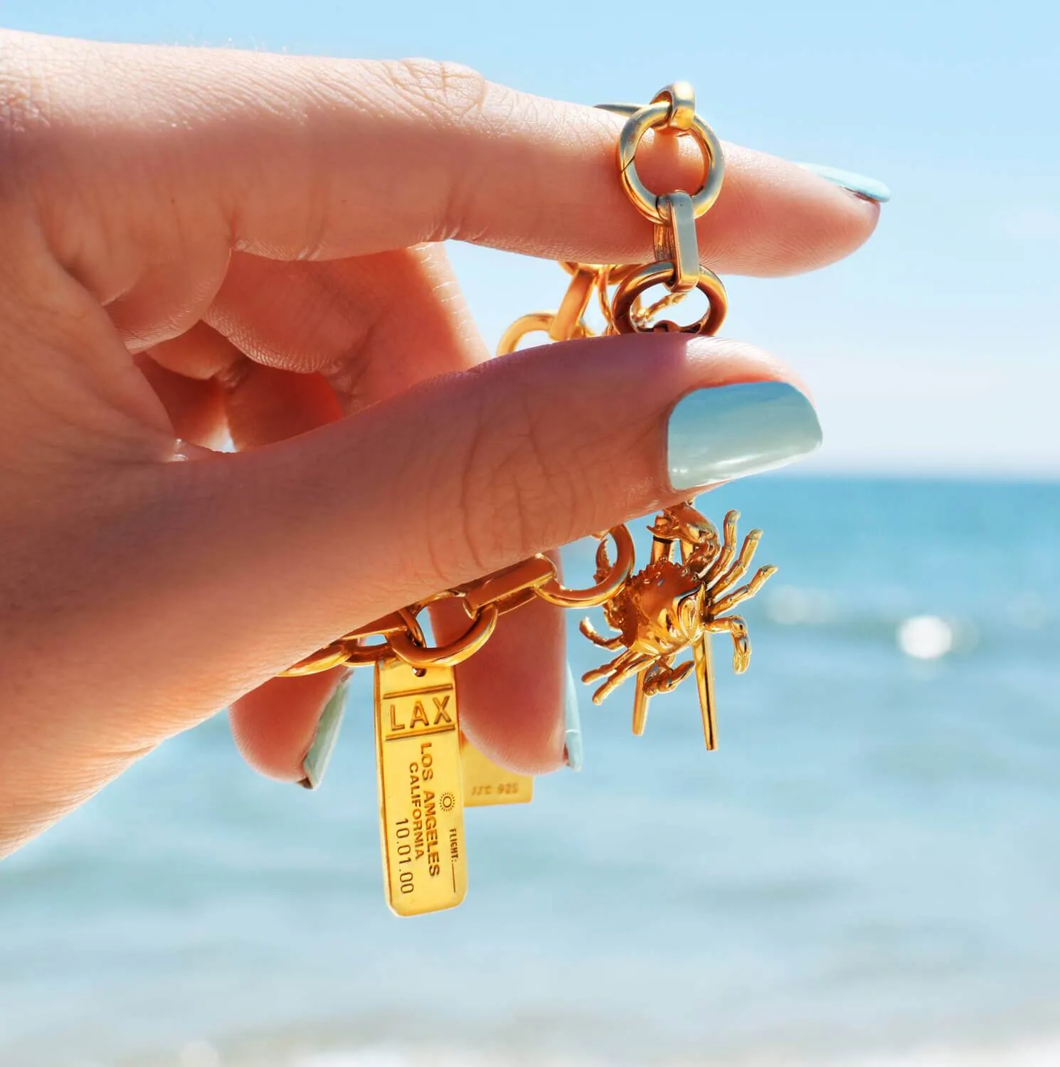 Chilli Crab and Chopsticks Charm Singapore Solid Gold