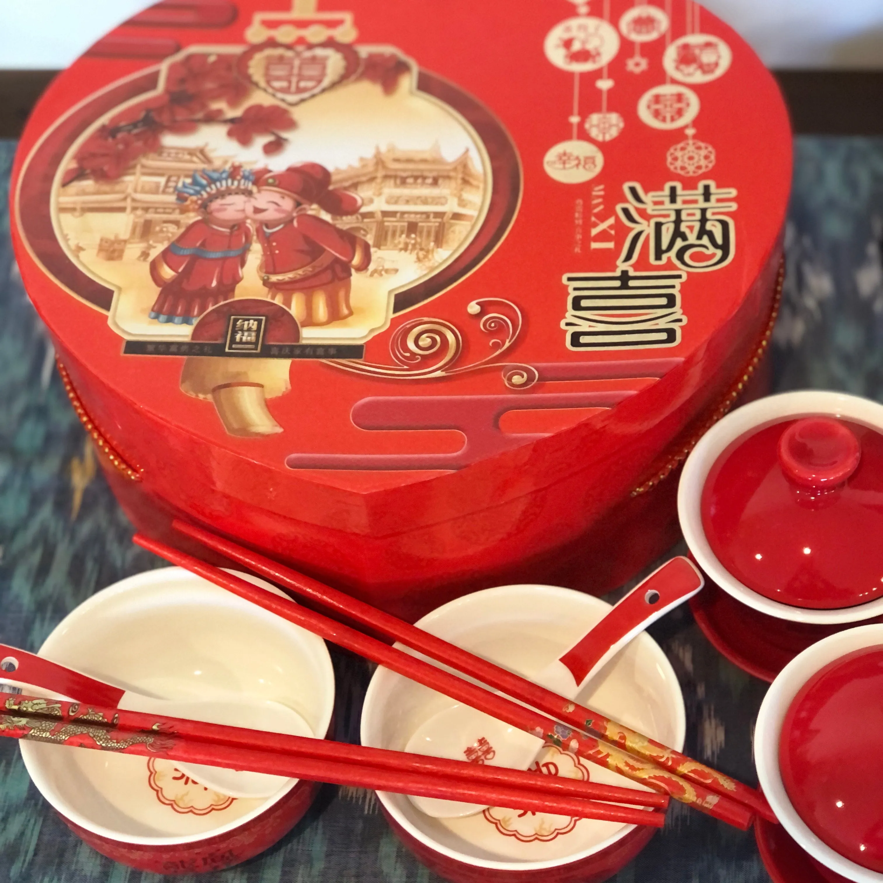 Chinese Wedding - GIFT BOX SET - dragon & phoenix, double happiness