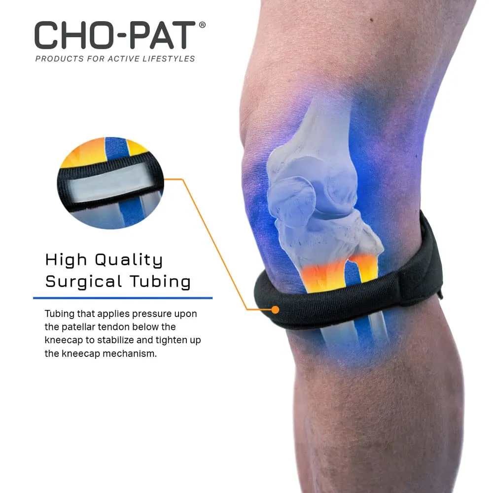 Cho-Pat Original Knee Strap, Patella Support for Runners Knee, Jumpers Knee, Osgood Schlatters, and Chondromalacia, Tan, Small
