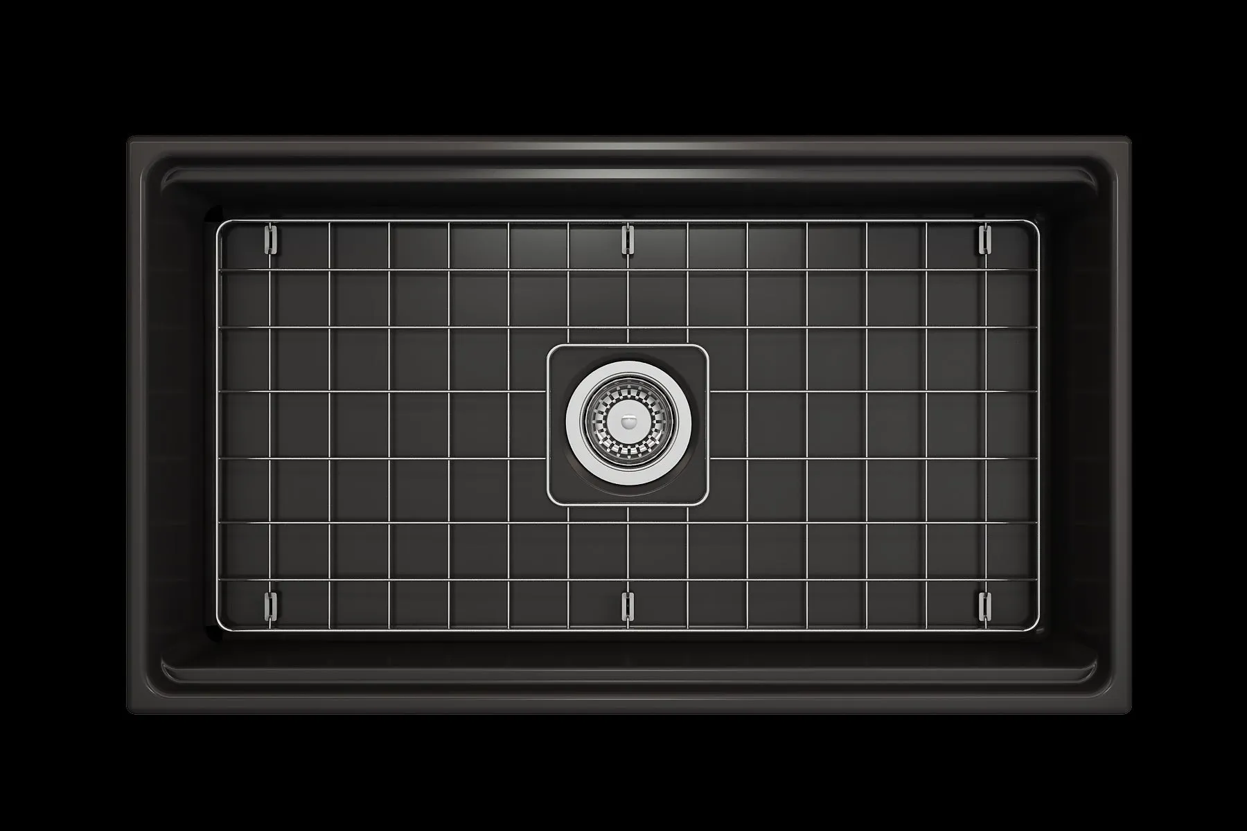 Contempo Step-Rim 33" x 19" x 10" Single-Basin Farmhouse Apron Front Kitchen Sink in Matte Black