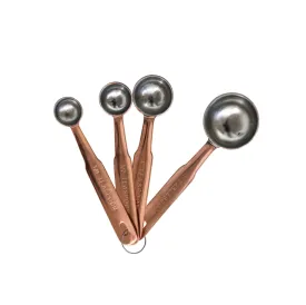 Copper Finished Stainless Steel Measuring Spoons, Set of 4