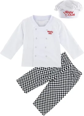 COSLAND Baby and Toddler Boys' 3pc Chef Costume, Halloween Cotton Outfit 3 Months-4T