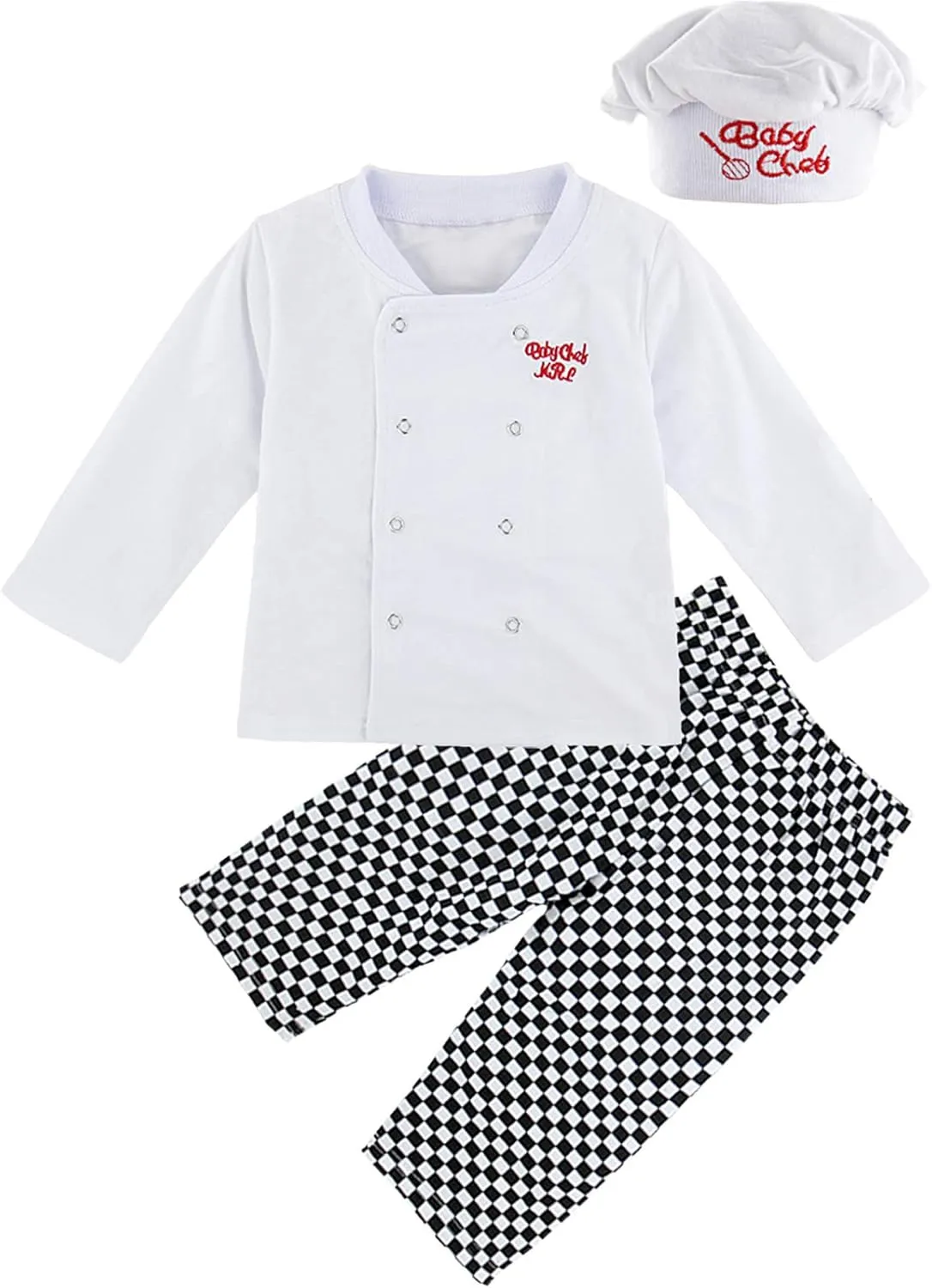 COSLAND Baby and Toddler Boys' 3pc Chef Costume, Halloween Cotton Outfit 3 Months-4T