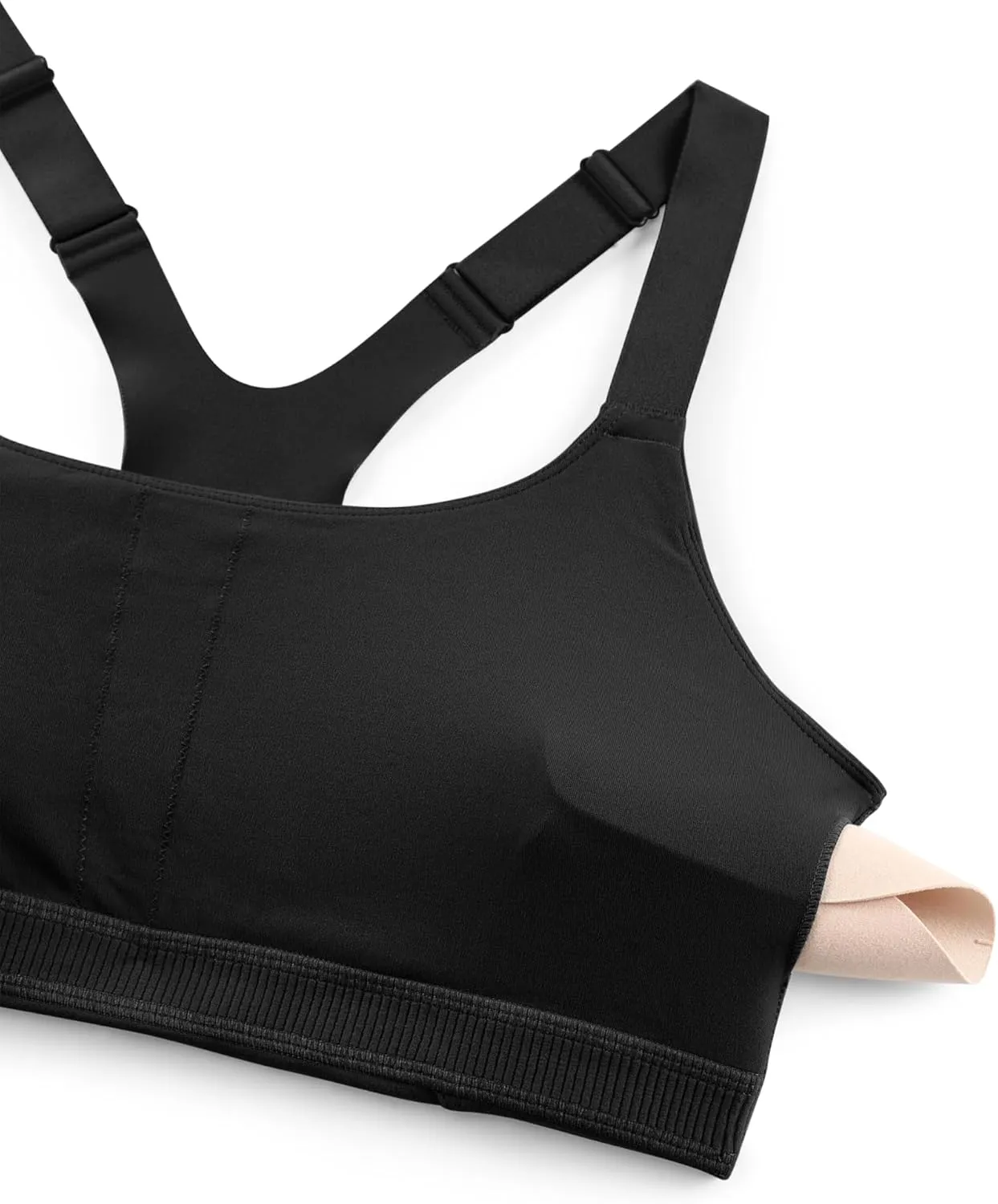 CRZ YOGA Butterlift Womens Racerback Padded Sports Bras - Medium Impact Scoop Neck Adjustable Straps Gym Workout Top