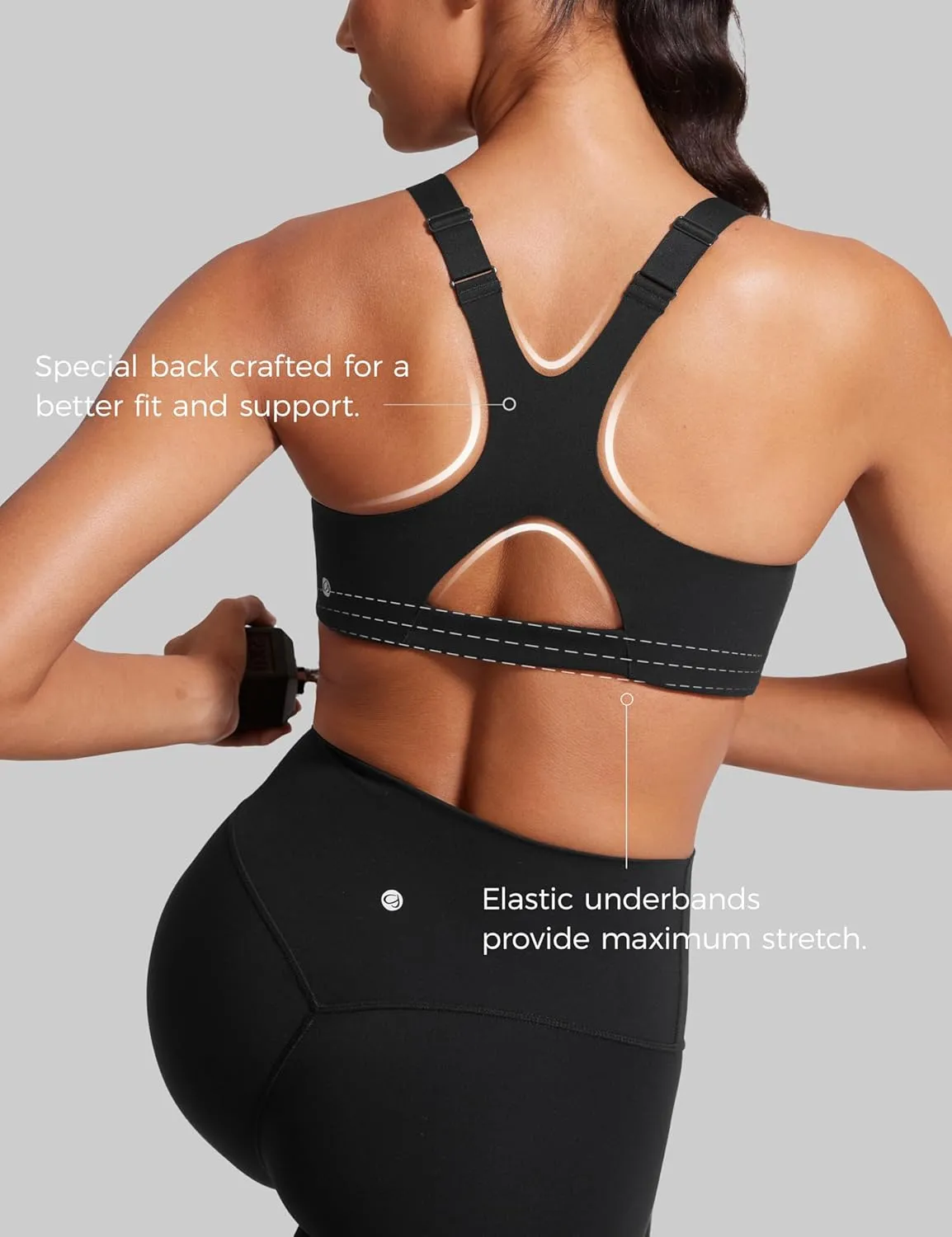 CRZ YOGA Butterlift Womens Racerback Padded Sports Bras - Medium Impact Scoop Neck Adjustable Straps Gym Workout Top