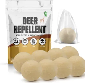 Deer Repellents Outdoor, Deer Repellents for Plants, Rabbit Repellent Outdoor, Powerful Rabbit Repellent for Garden, Deer Deterrent for Lawn, People & Pet Safe- 8 Packs