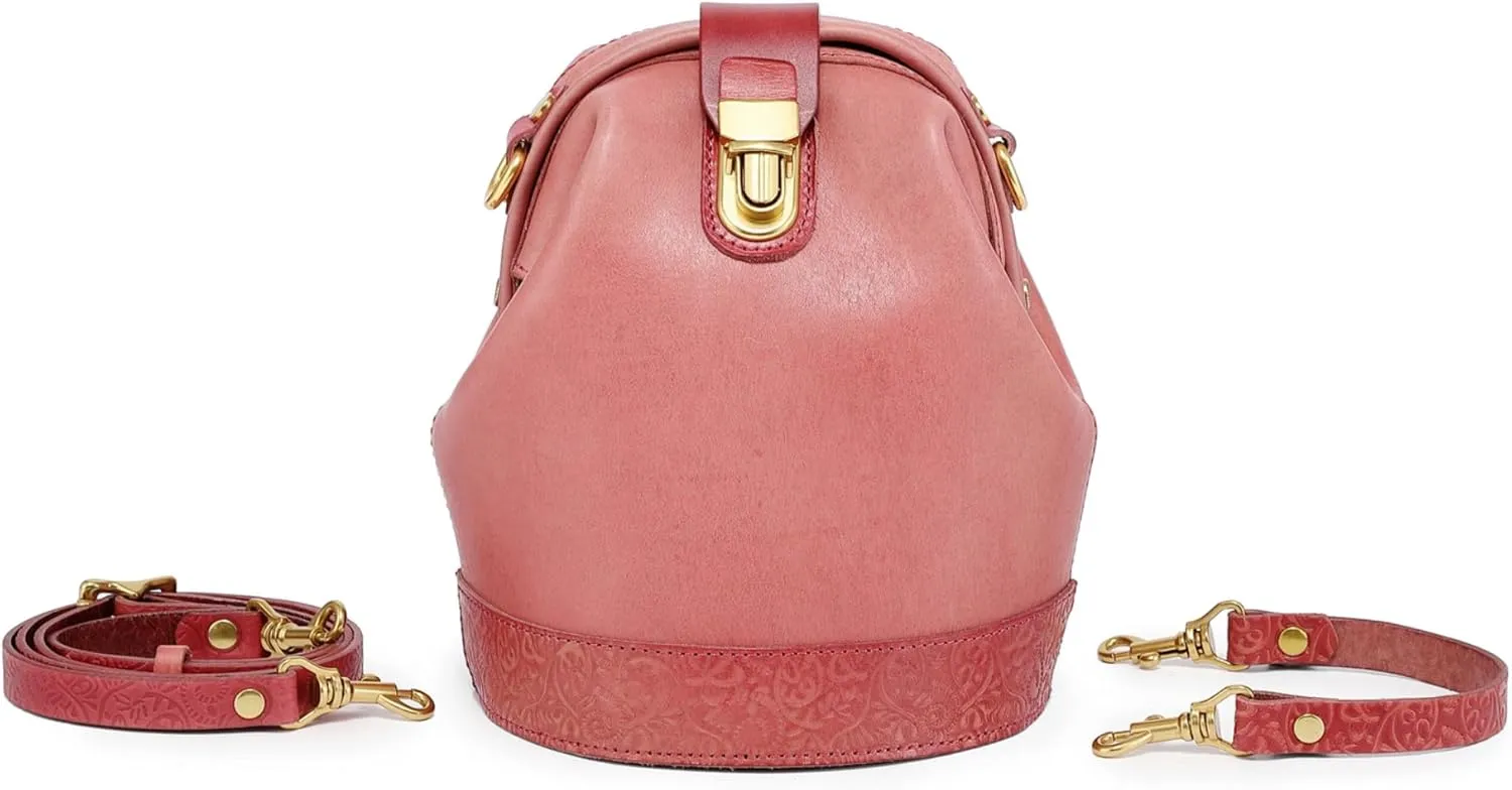 Doctor Bucket Crossbody Handbag | Luxurious and Versatile Bag for Women | Genuine Cowhide Leather