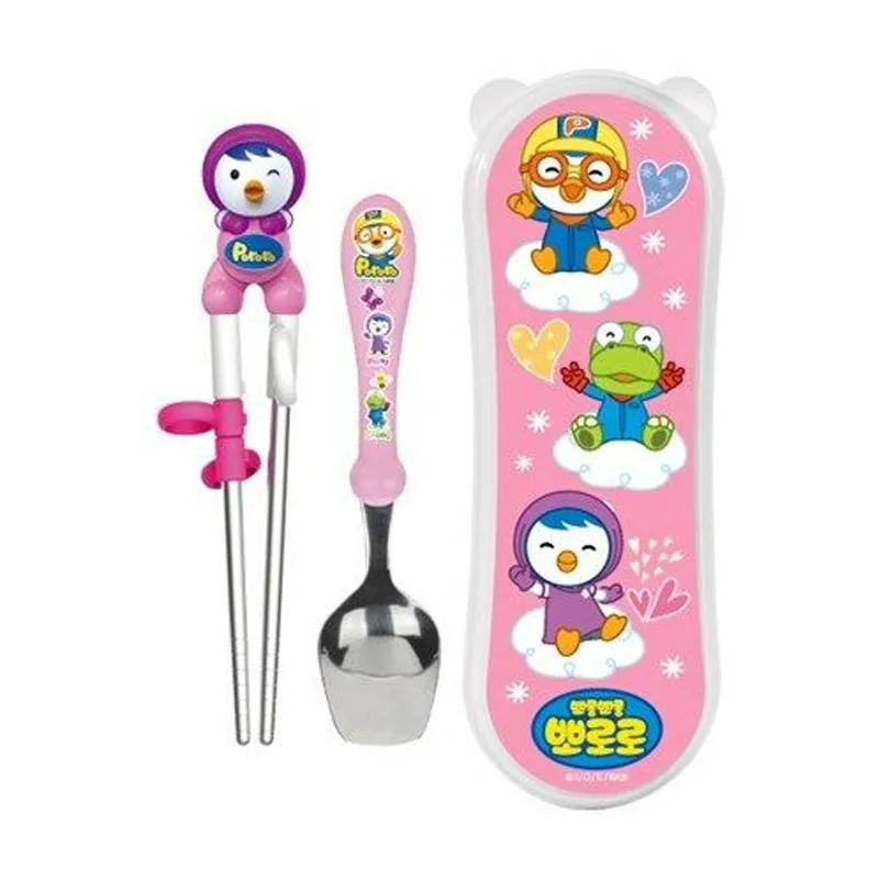 Edison Stainless Steal Training Chopstick and Spoon w/ Case Set for Children (3  Years Old)