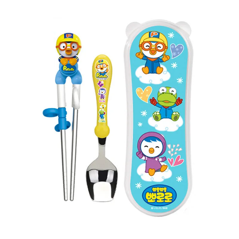 Edison Stainless Steal Training Chopstick and Spoon w/ Case Set for Children (3  Years Old)