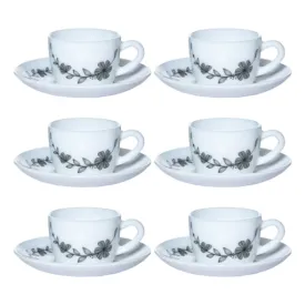 Florid Vine Cup & Saucer Set, 6 Pcs