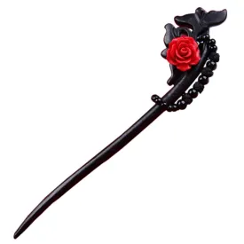 Flower Vintage Dragon Hair Sticks Women Girls Handmade Wooden 7.08" Hair Chopsticks for Daily Party Wedding(1pack)