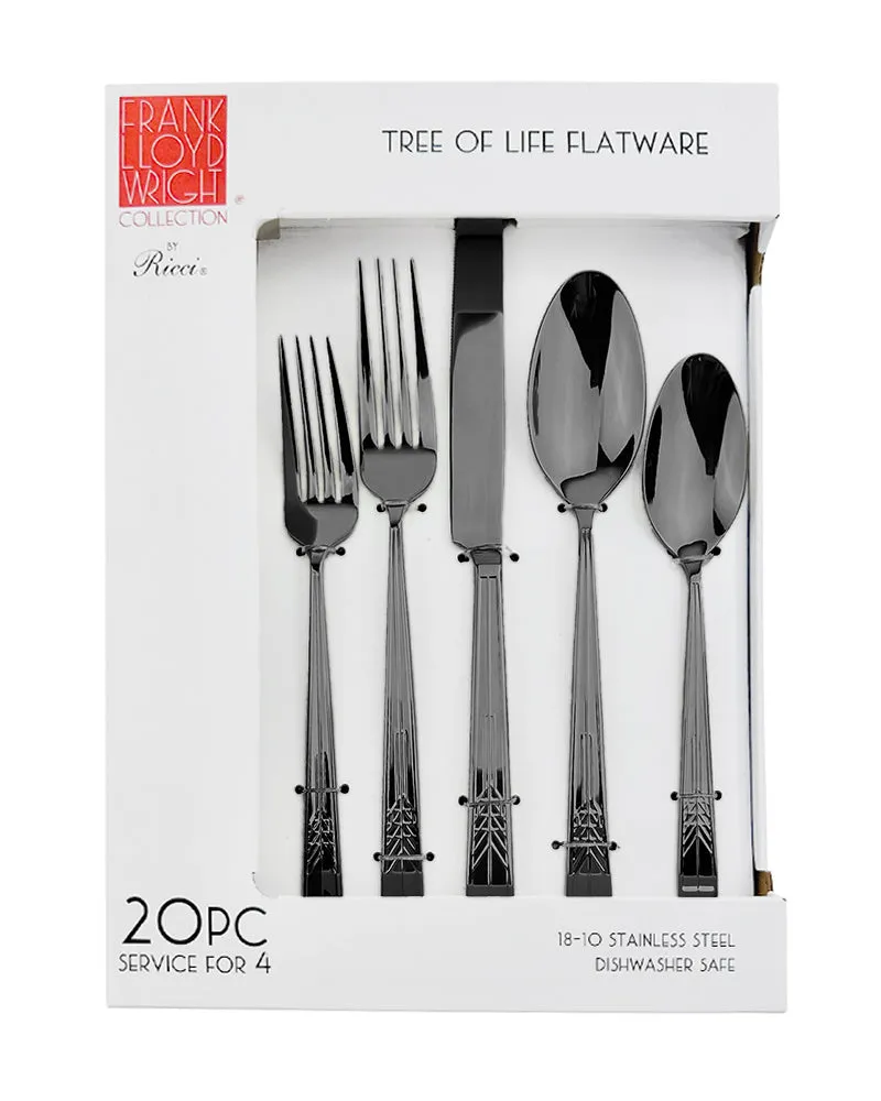 Frank Lloyd Wright Tree of Life Flatware Set - Black