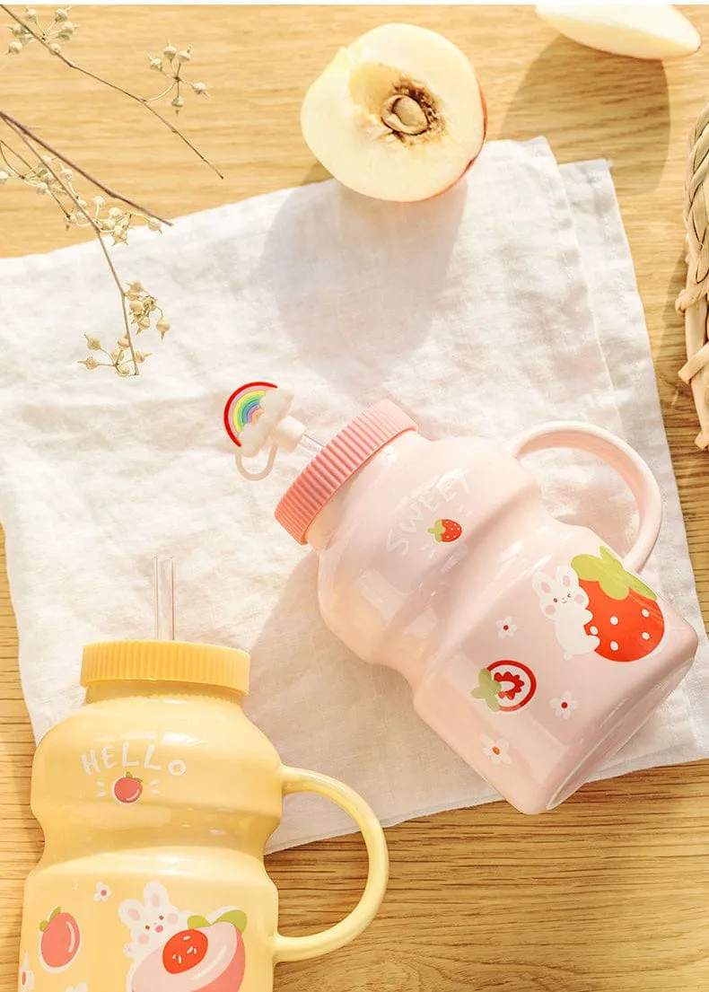 Fruity Ceramic Milk Bottle Mug