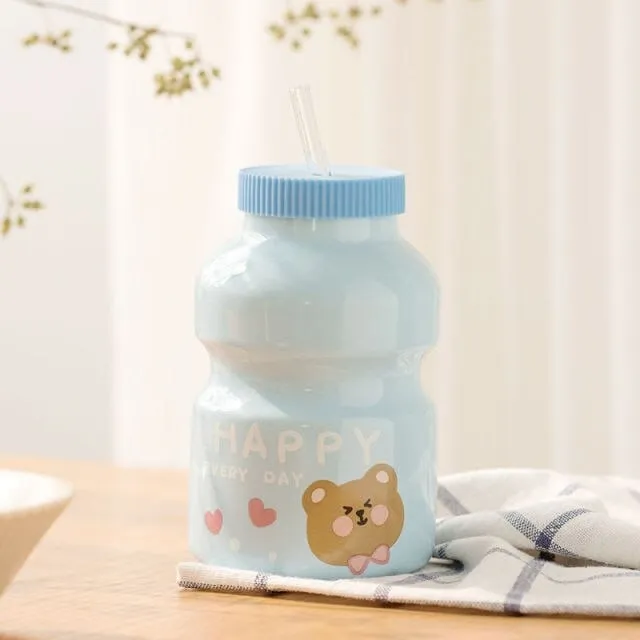 Fruity Ceramic Milk Bottle Mug