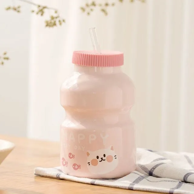 Fruity Ceramic Milk Bottle Mug