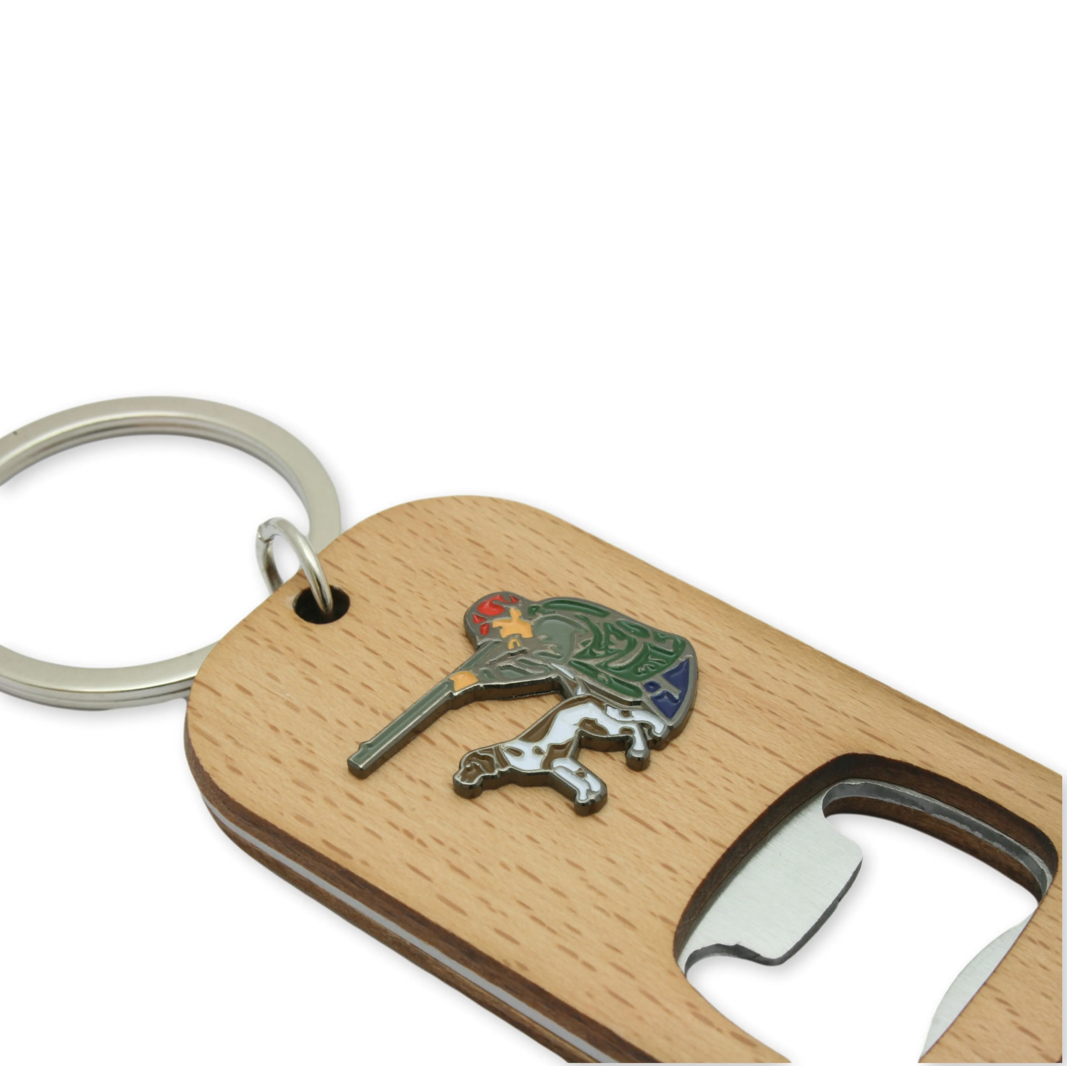 Game Shooter and Pointer Wooden Keyring Bottle Opener