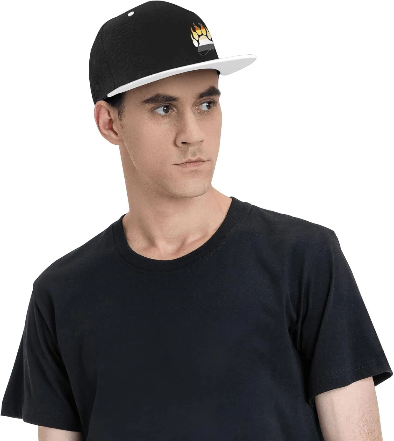 Gay Bear Pride Paw Adult Flat Brim Contrast Hip Hop Hat Flat Brim Baseball Adjustable Snapback Trucker Cap