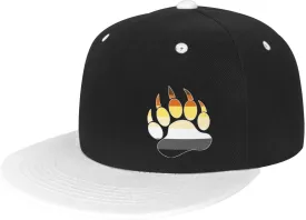 Gay Bear Pride Paw Adult Flat Brim Contrast Hip Hop Hat Flat Brim Baseball Adjustable Snapback Trucker Cap