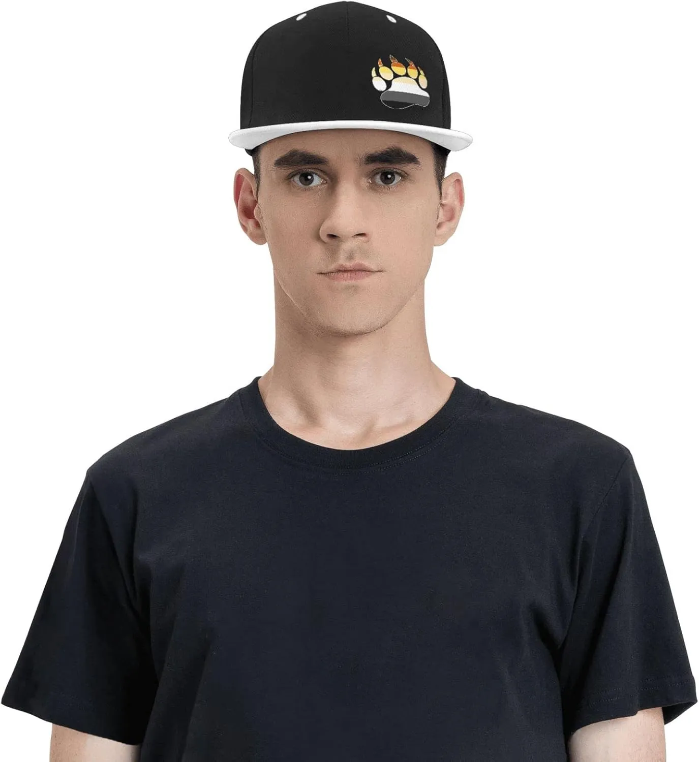 Gay Bear Pride Paw Adult Flat Brim Contrast Hip Hop Hat Flat Brim Baseball Adjustable Snapback Trucker Cap