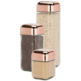 Glass & Copper Canister Set