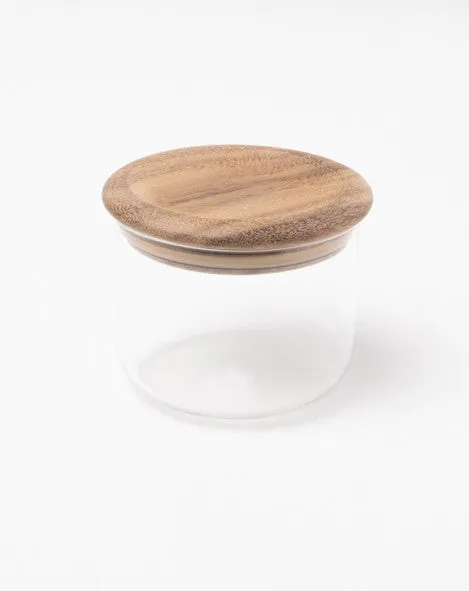 Glass Canister with Dark Wood Lid